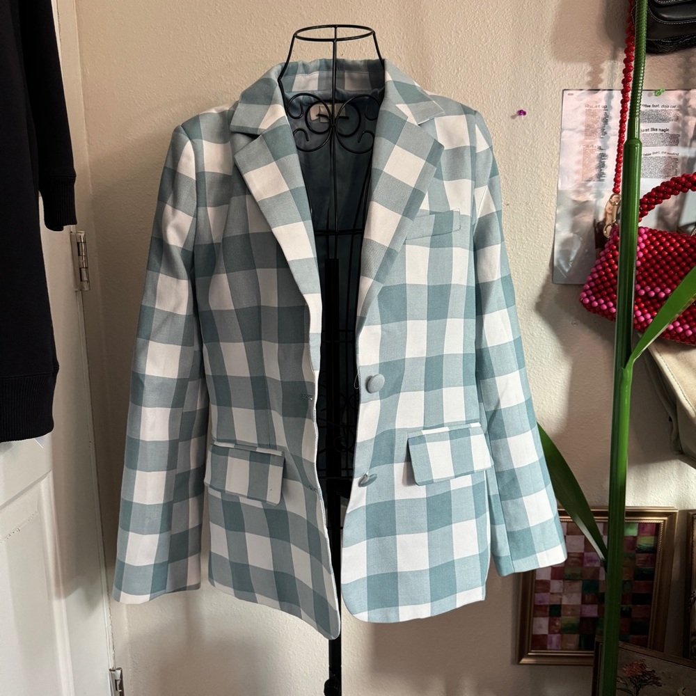 Maeve Anthropologie Gingham Blazer S - Picture 6 of 10